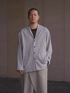 COMOLI リネンWクロス プルオーバーシャツ BLACK | CASANOVA&CO