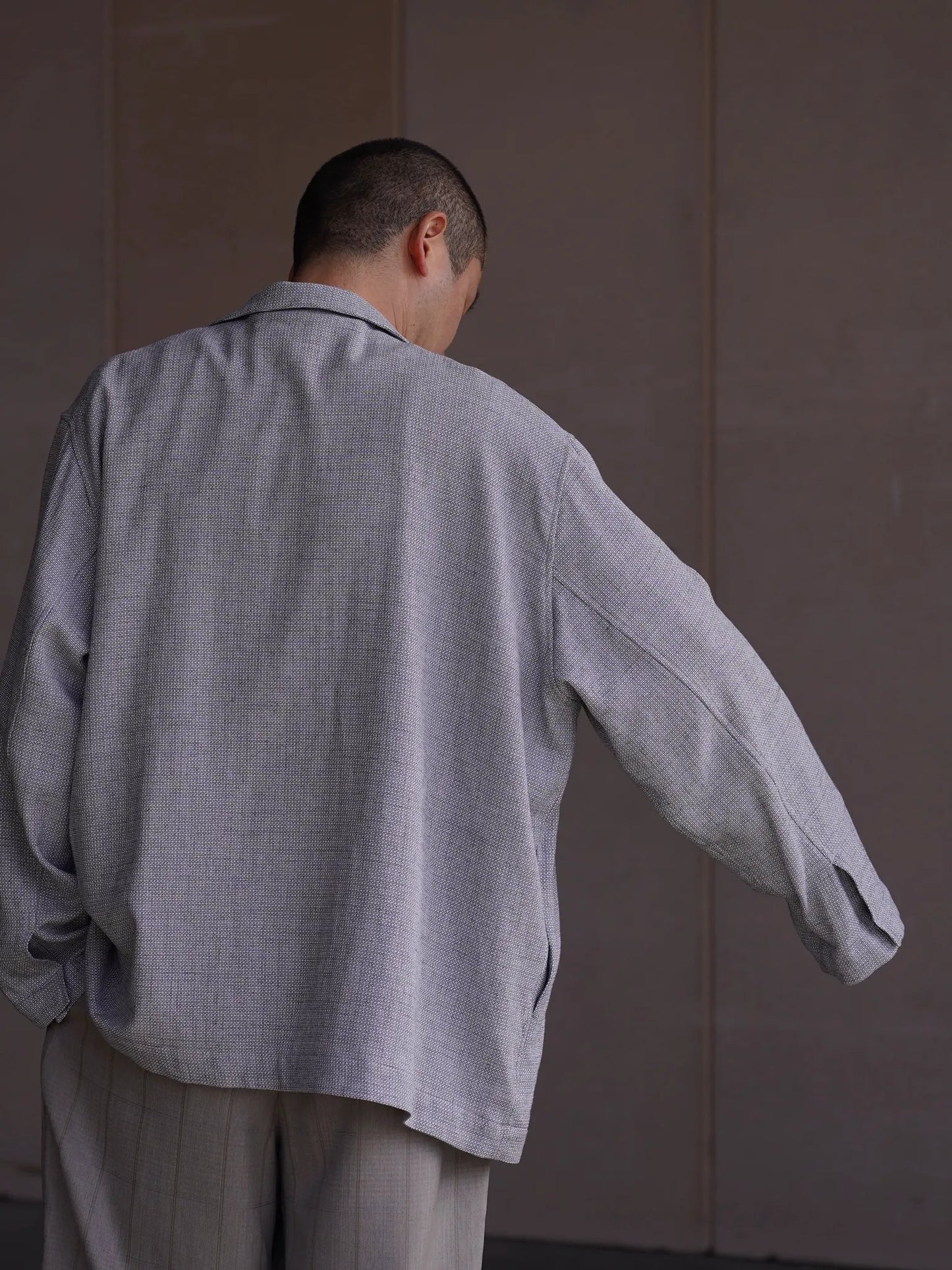 nonnotte | Swan Drop Collar Shirt Jacket Black × White