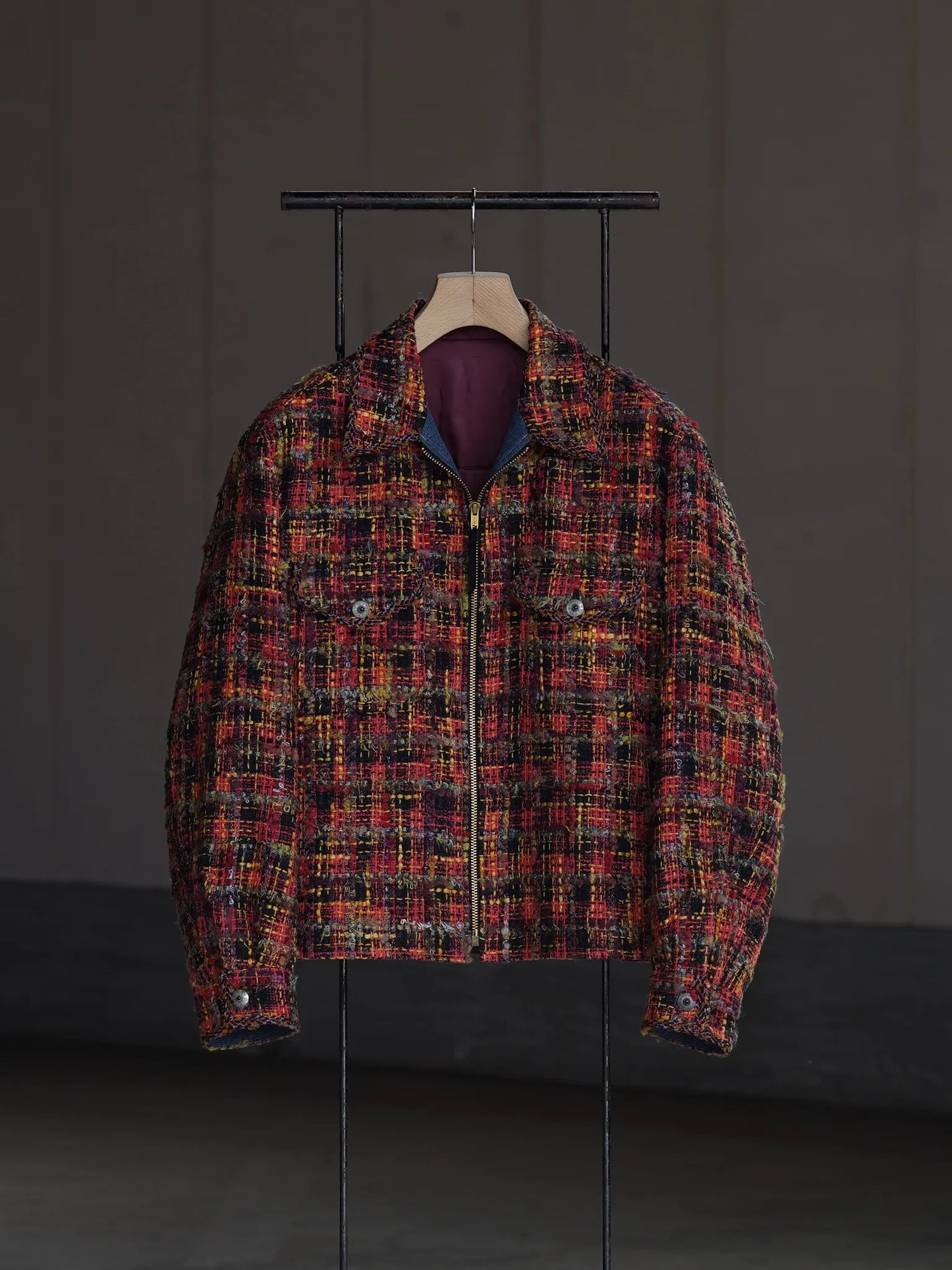 sarto-multi-tweed-zip-jacket-multi-1