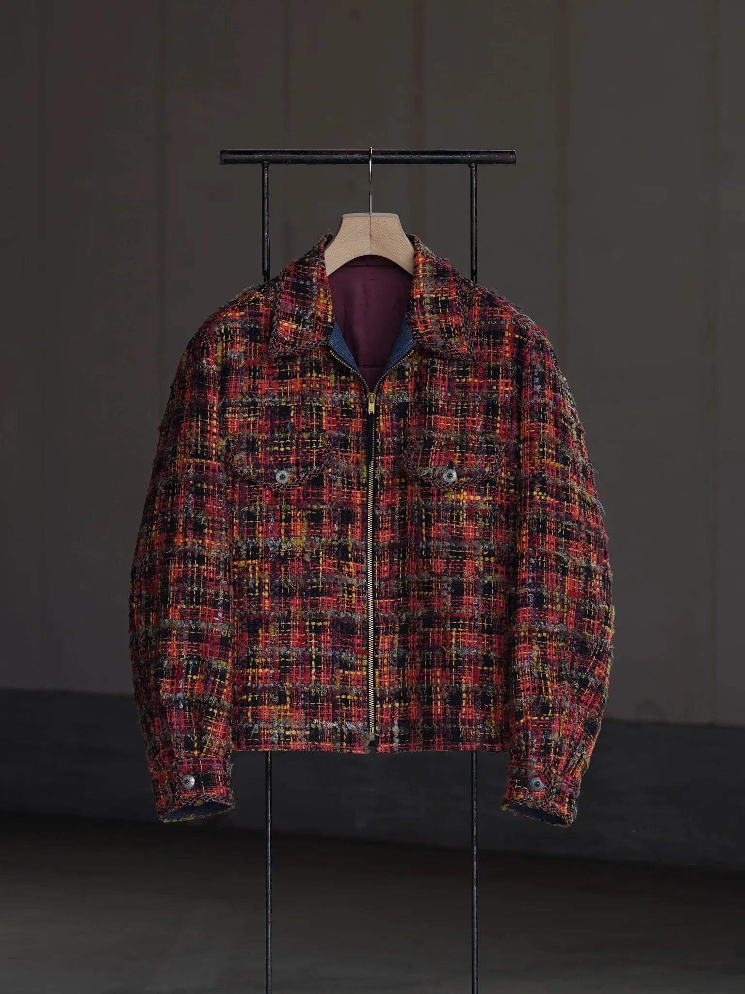 sarto-multi-tweed-zip-jacket-multi-1