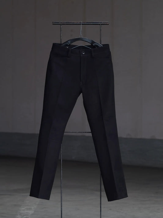 sarto-lamb-suede-leather-suede-semi-flare-pants-black-1