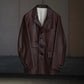 T.T | Lot.803 SACK LEATHER COAT Mud Dyed Brown