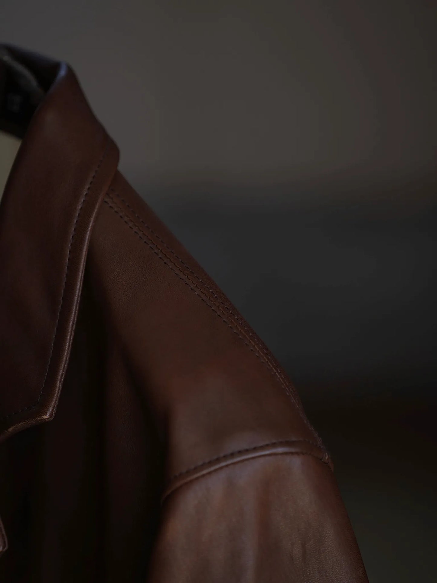 T.T | Lot.803 SACK LEATHER COAT Mud Dyed Brown