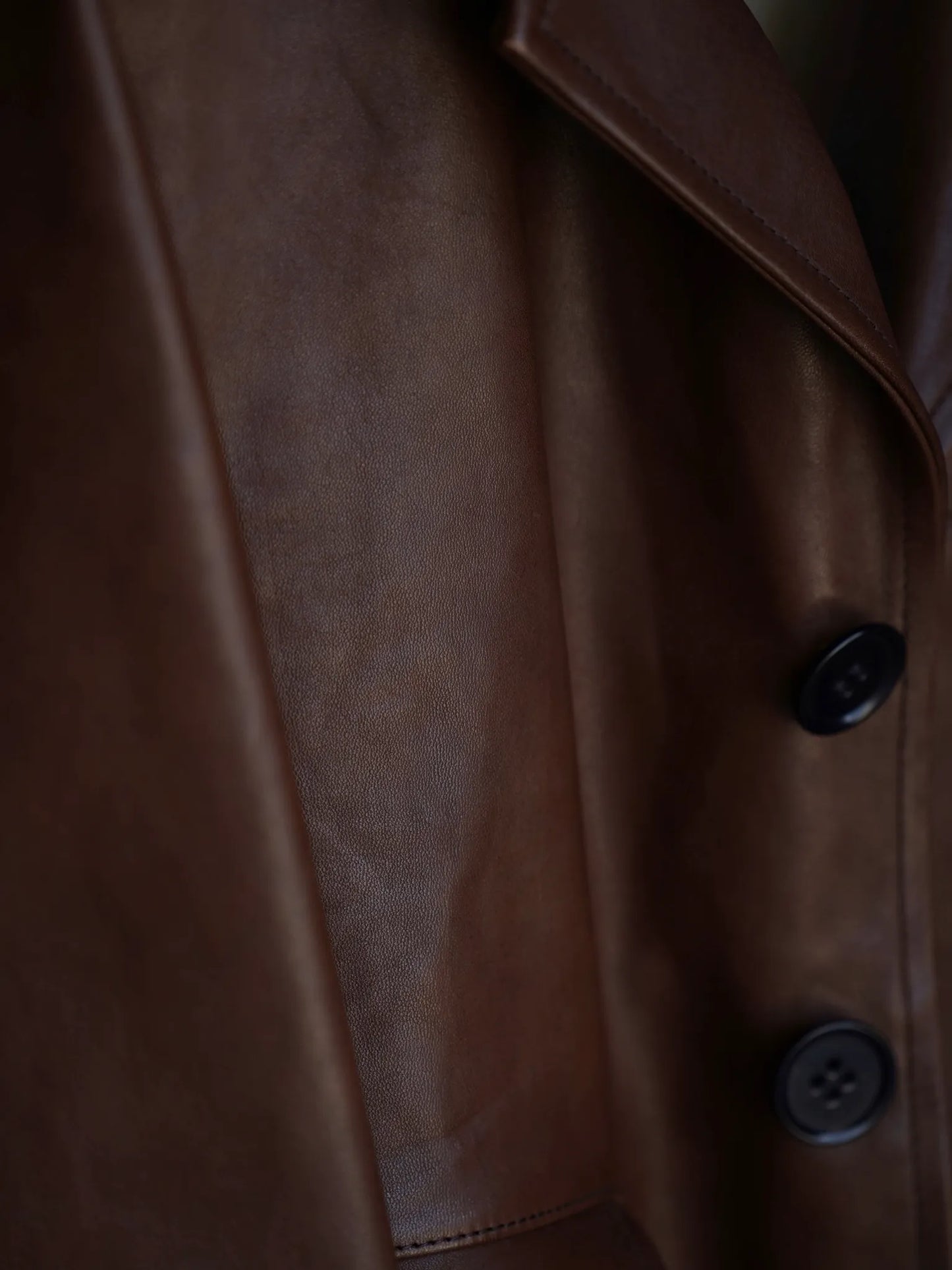 T.T | Lot.803 SACK LEATHER COAT Mud Dyed Brown