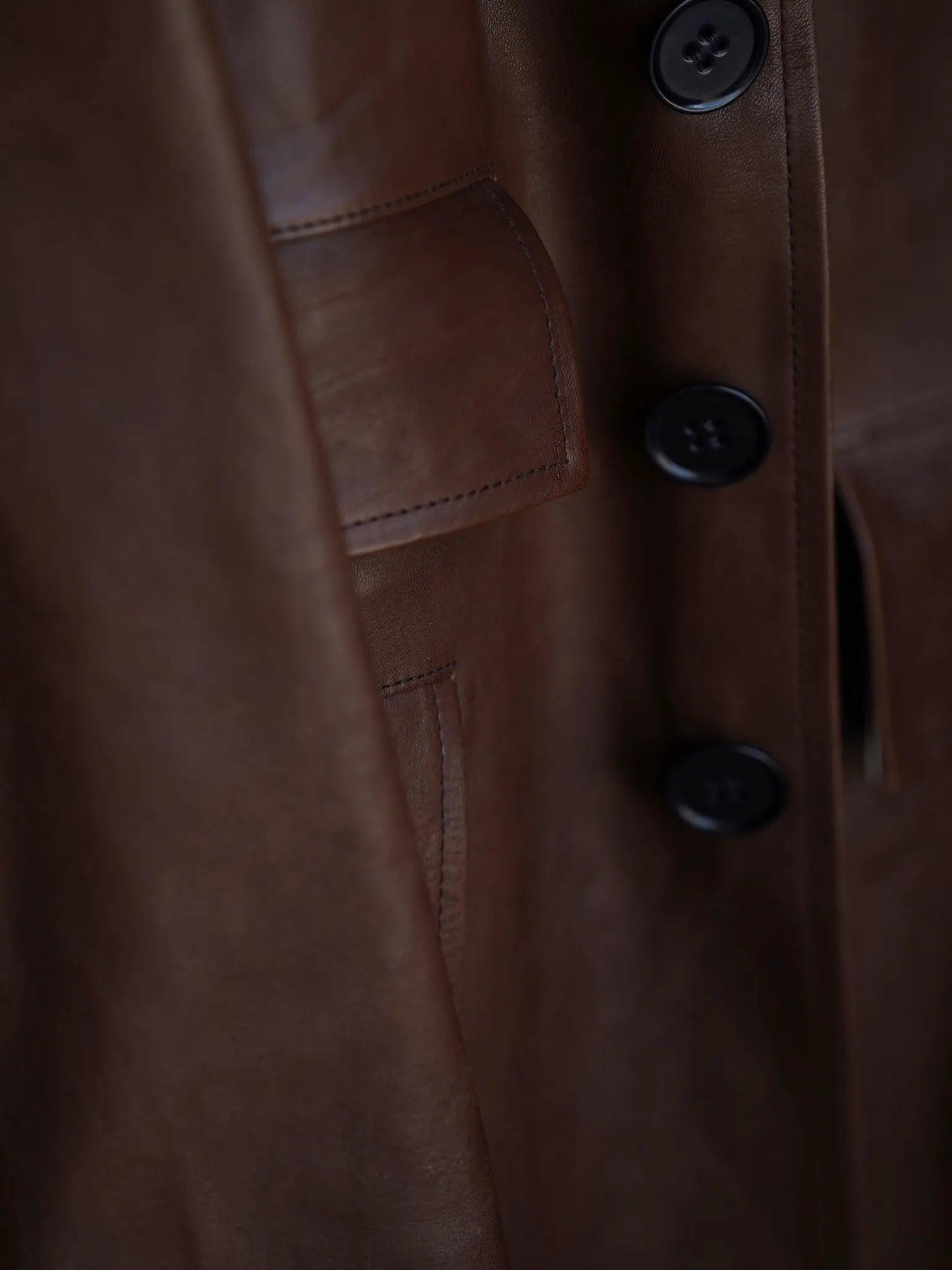 T.T | Lot.803 SACK LEATHER COAT Mud Dyed Brown