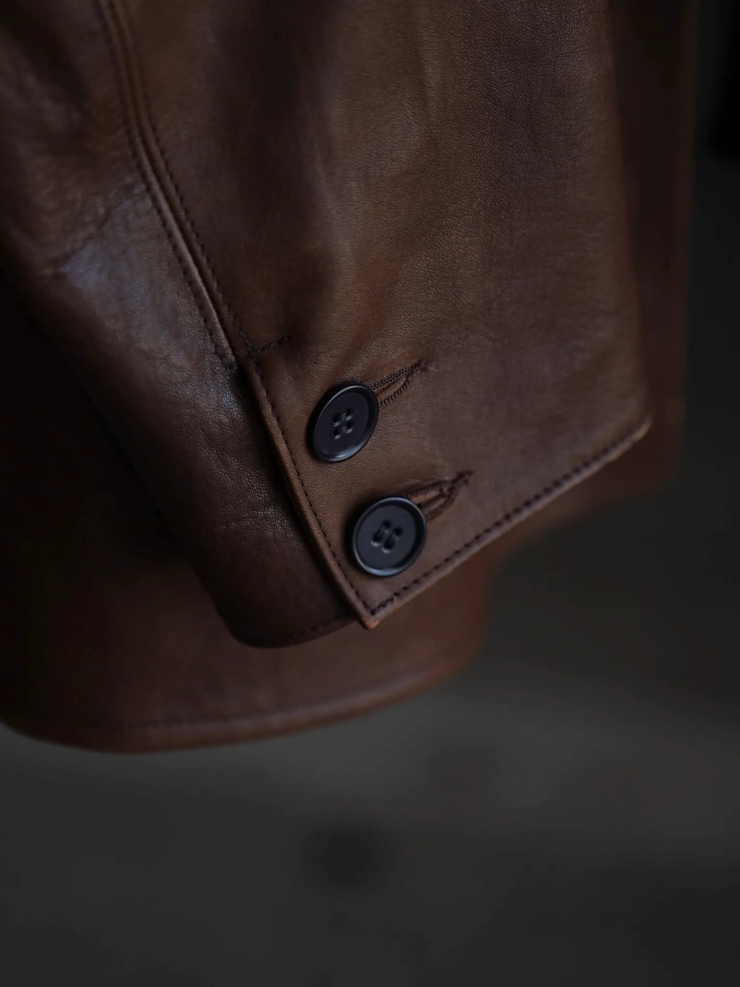 T.T | Lot.803 SACK LEATHER COAT Mud Dyed Brown