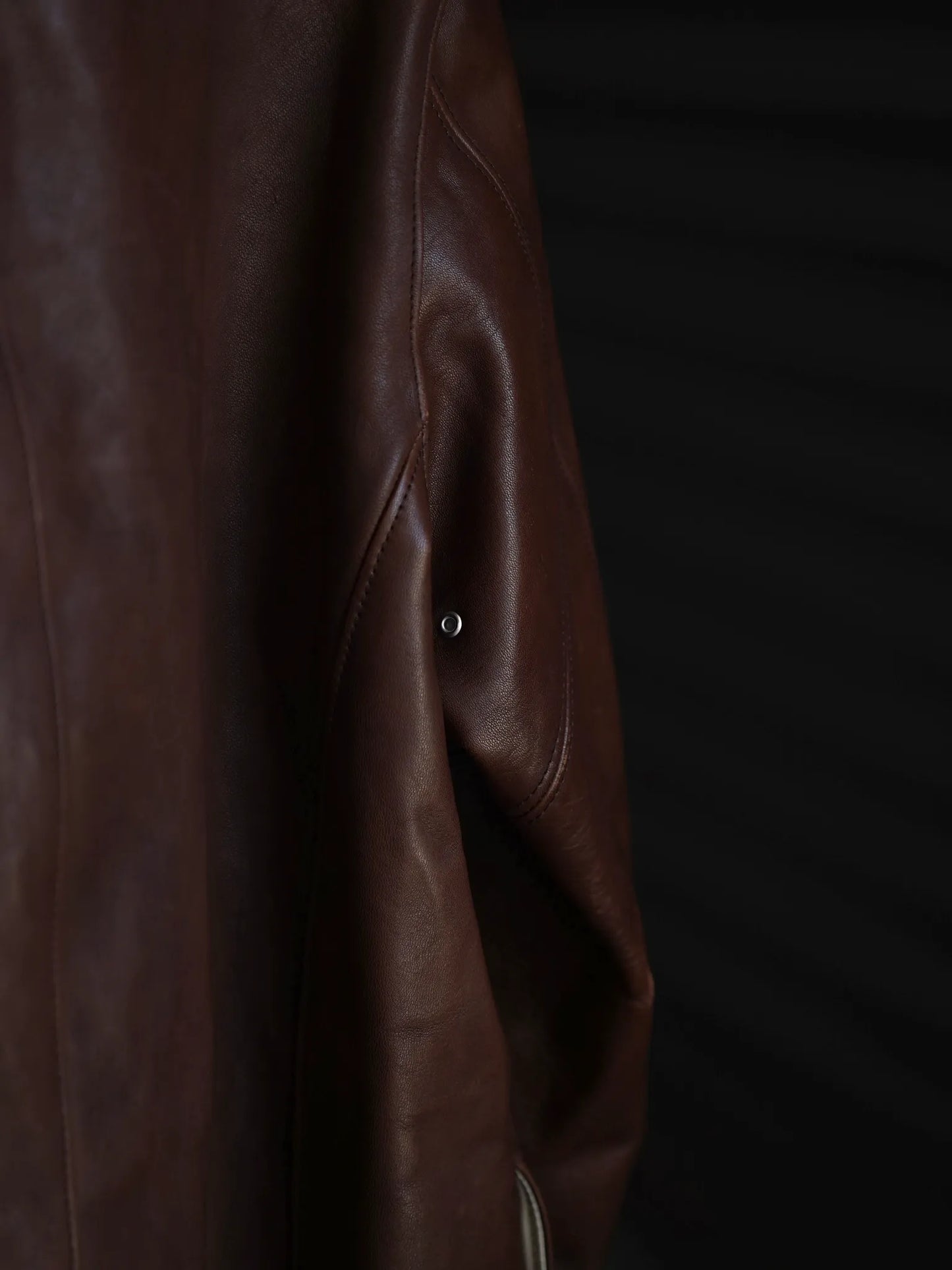 T.T | Lot.803 SACK LEATHER COAT Mud Dyed Brown