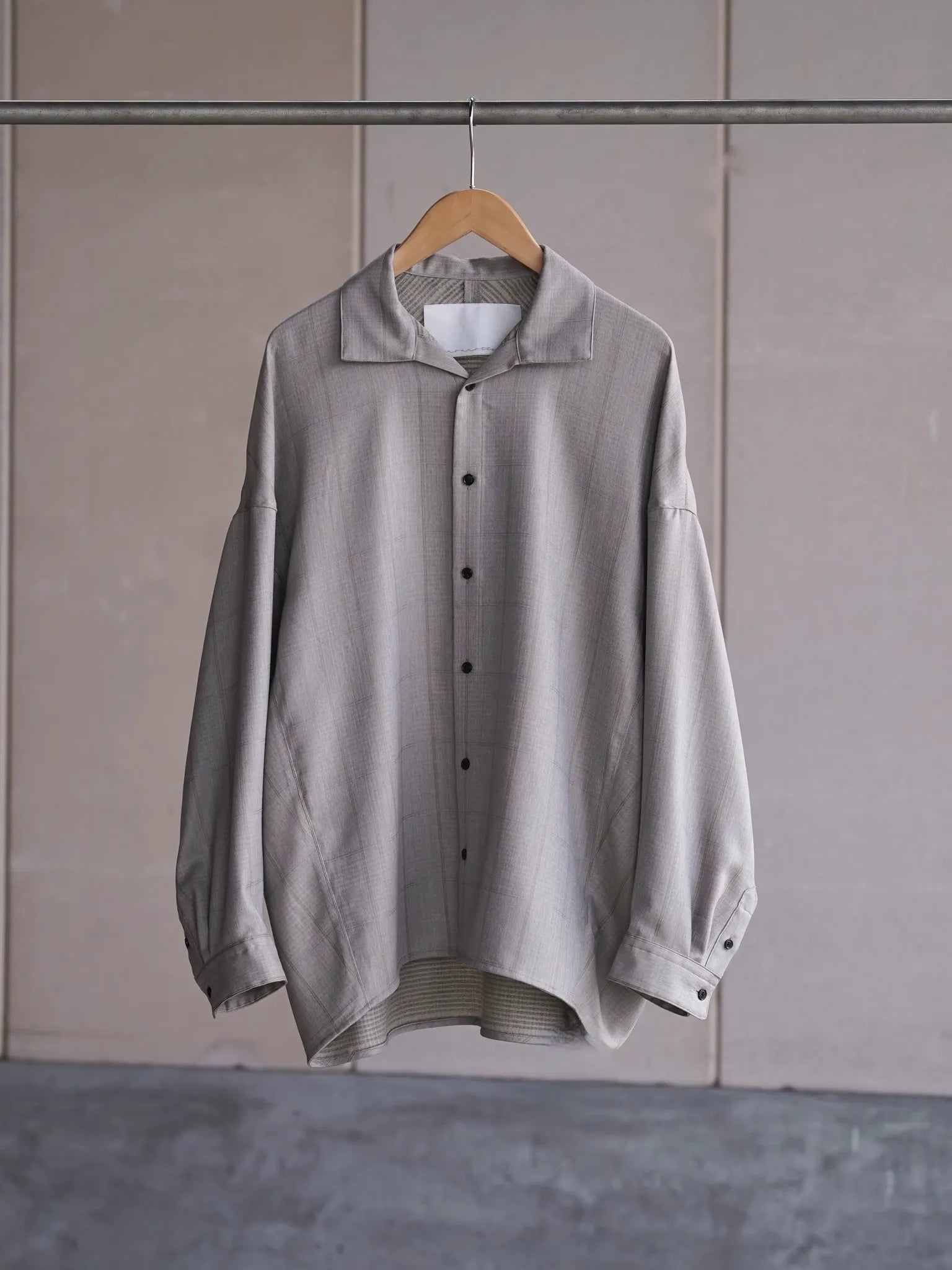 nonnotte Draping Open Collar Shirt Type A Clay Mist | CASANOVA&CO nonnotte Draping Open Collar Shirt Type A Clay Mist | CASANOVA&CO