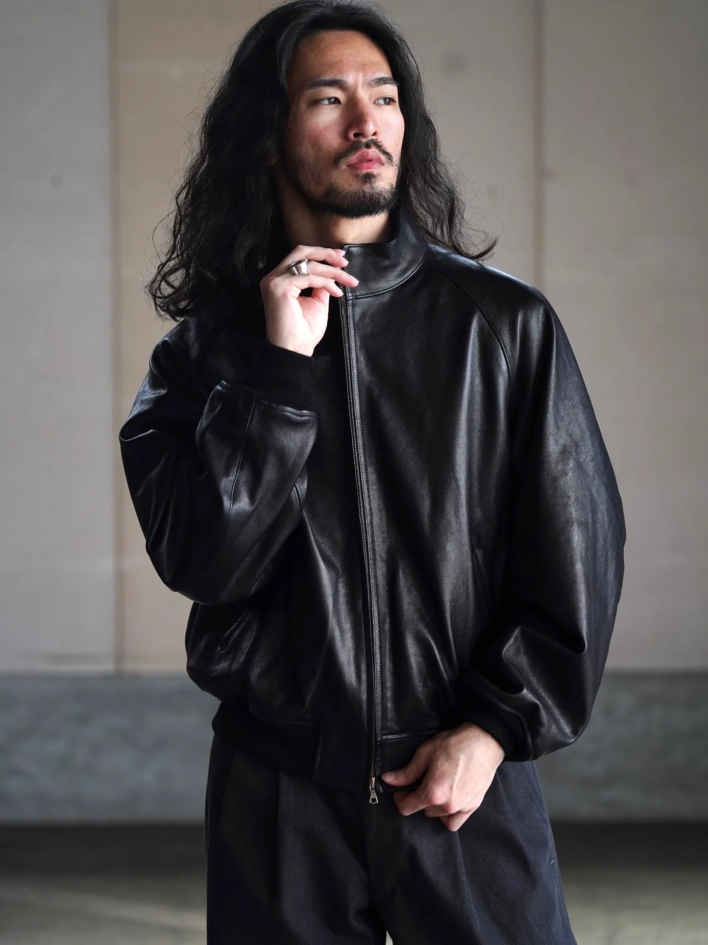 HERILL | Lambleather Weekend jacket Black
