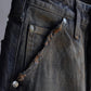 daisuke tanabe | coffee black denim trousers_dstryd destroyed