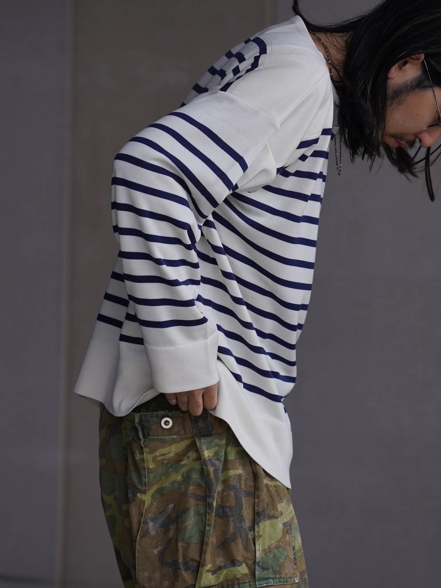 Olde H & Daughter | SILK HEAVY WEIGHT PLAIN STITCHES KNITTING P/O OFF × NAVY