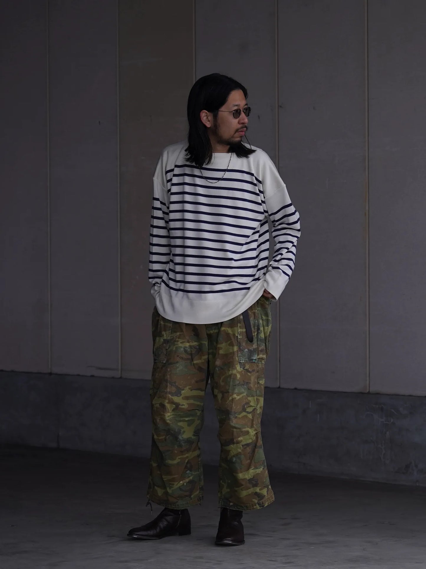 Olde H & Daughter | SILK HEAVY WEIGHT PLAIN STITCHES KNITTING P/O OFF × NAVY