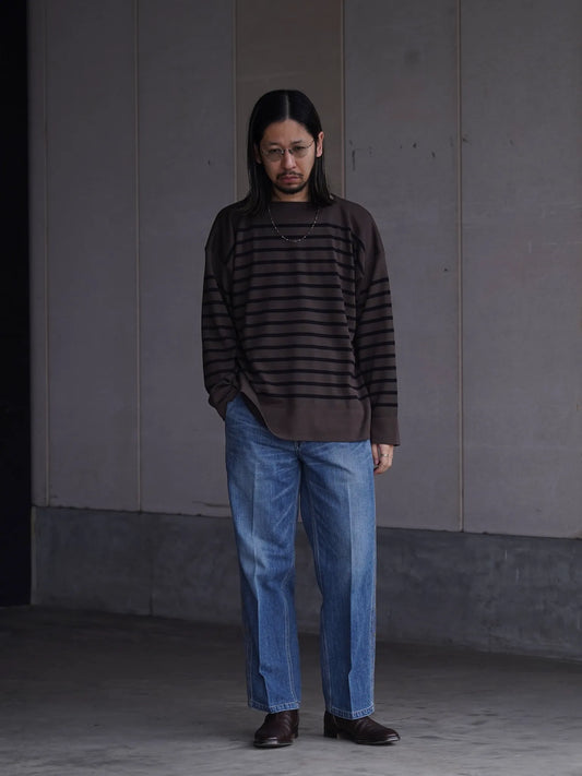 Olde H & Daughter | SILK HEAVY WEIGHT PLAIN STITCHES KNITTING P/O BROWN × BLACK