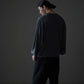 nonnotte | Drape U Pullover with Cuff Sleeve Charcoal