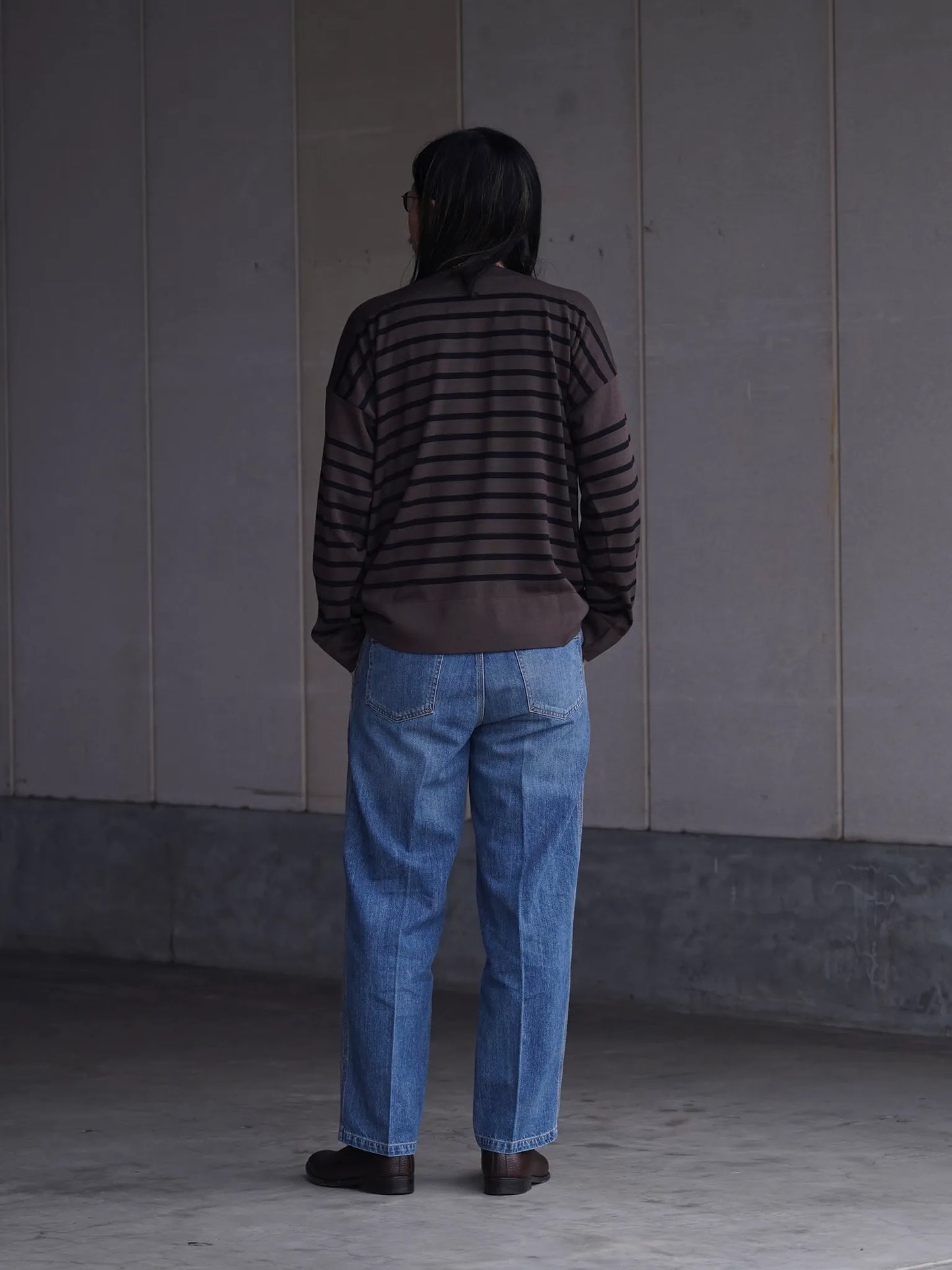 Olde H & Daughter | SILK HEAVY WEIGHT PLAIN STITCHES KNITTING P/O BROWN × BLACK