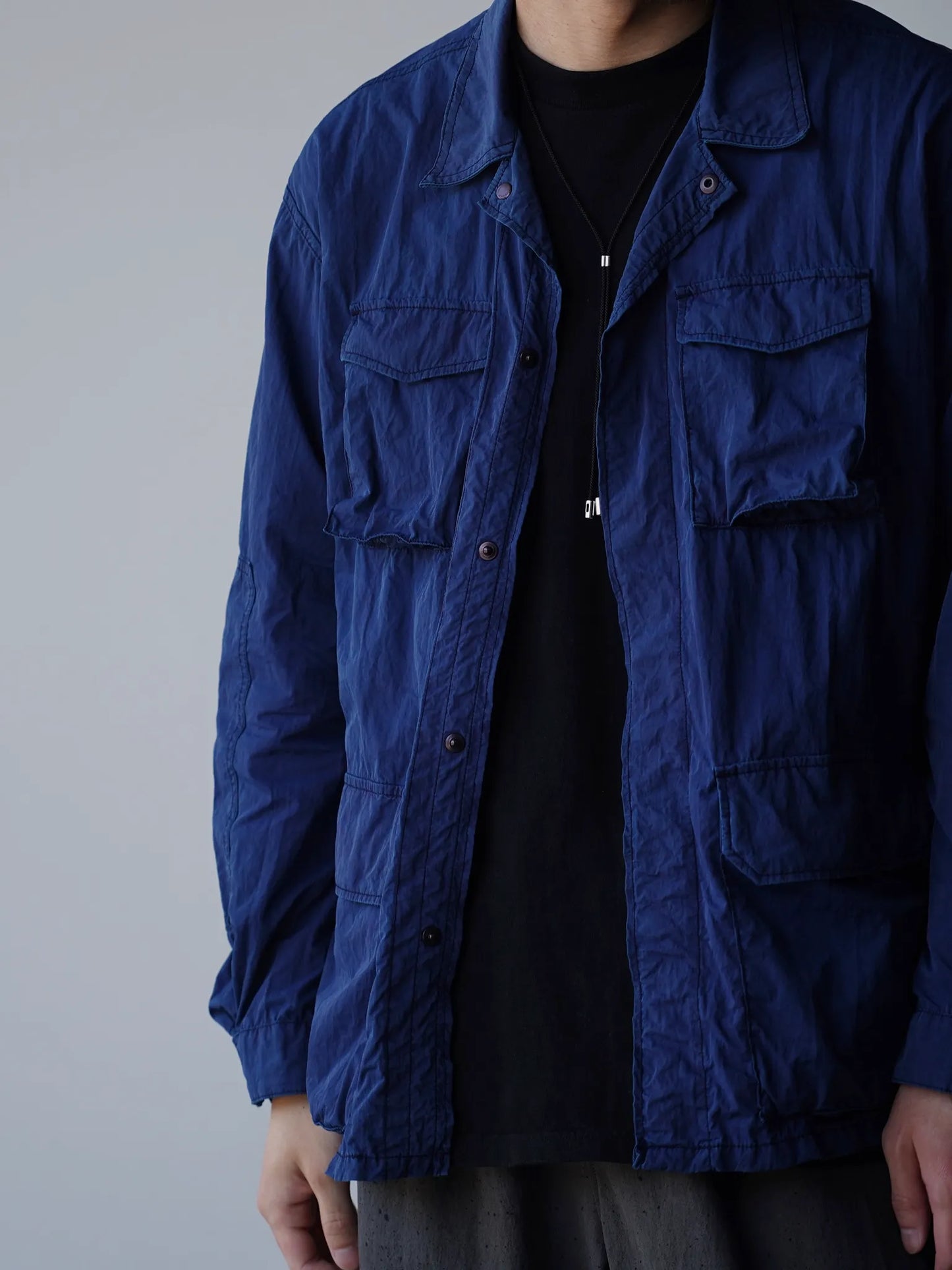 THE NULABEL | GARMENT DYED BDU JACKET NATURAL INDIGO