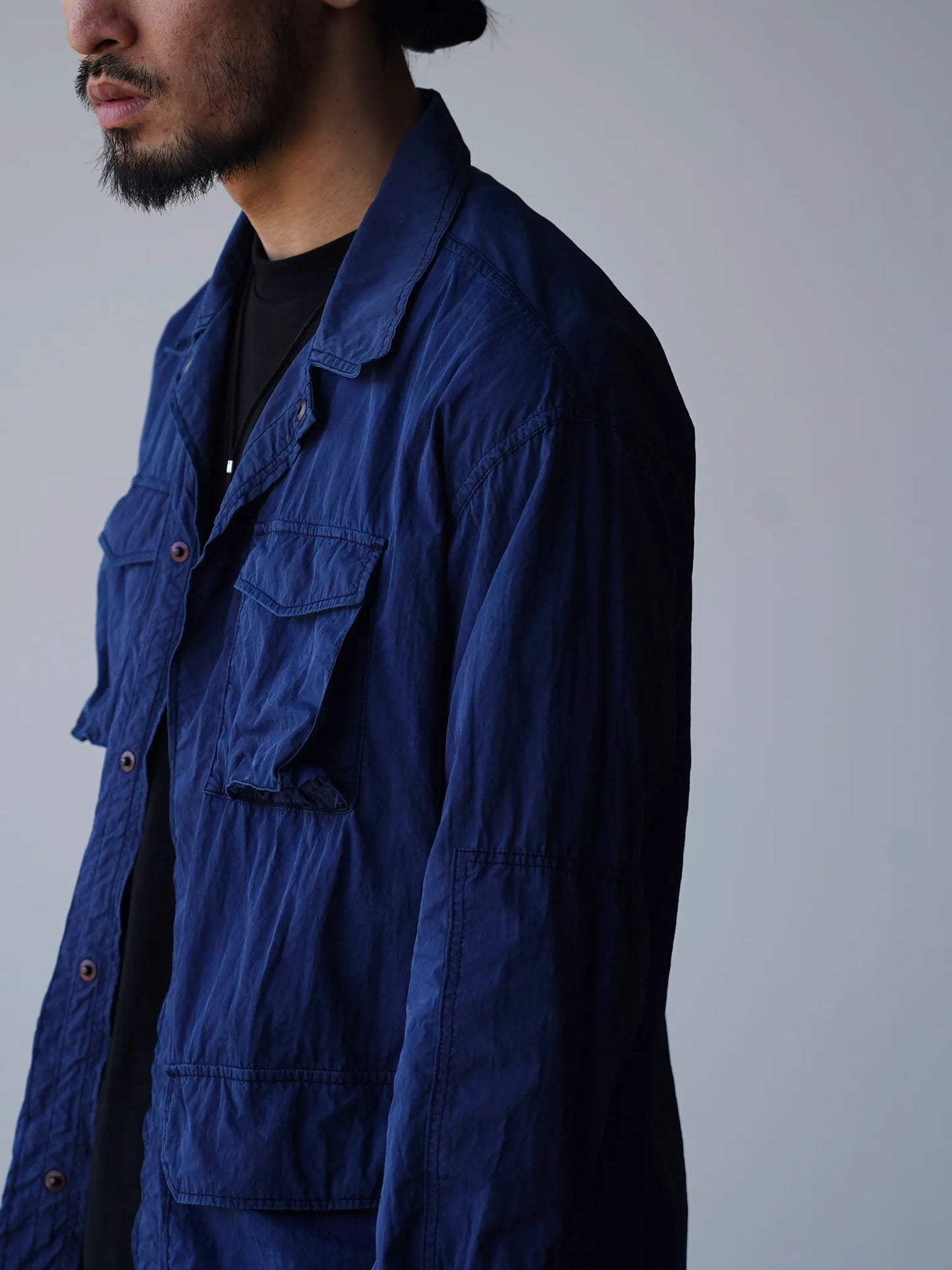THE NULABEL | GARMENT DYED BDU JACKET NATURAL INDIGO