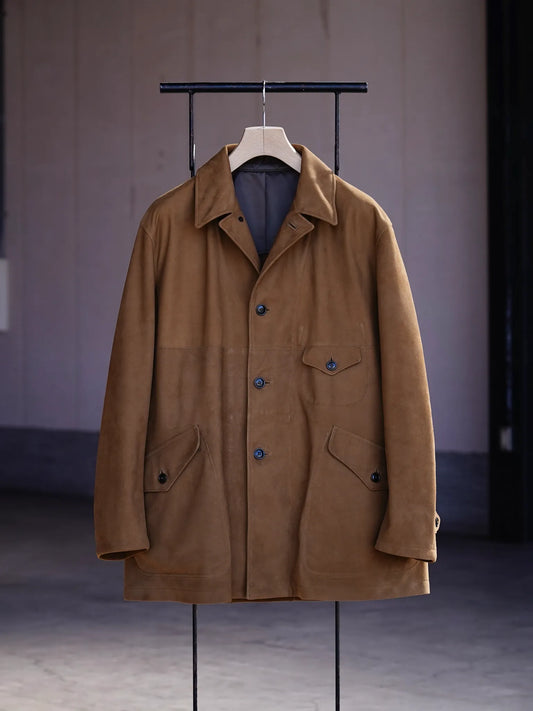 SARTO | [METIS GOAT SUEDE LEATHER] LEATHER HALF COAT BROWN GOLD