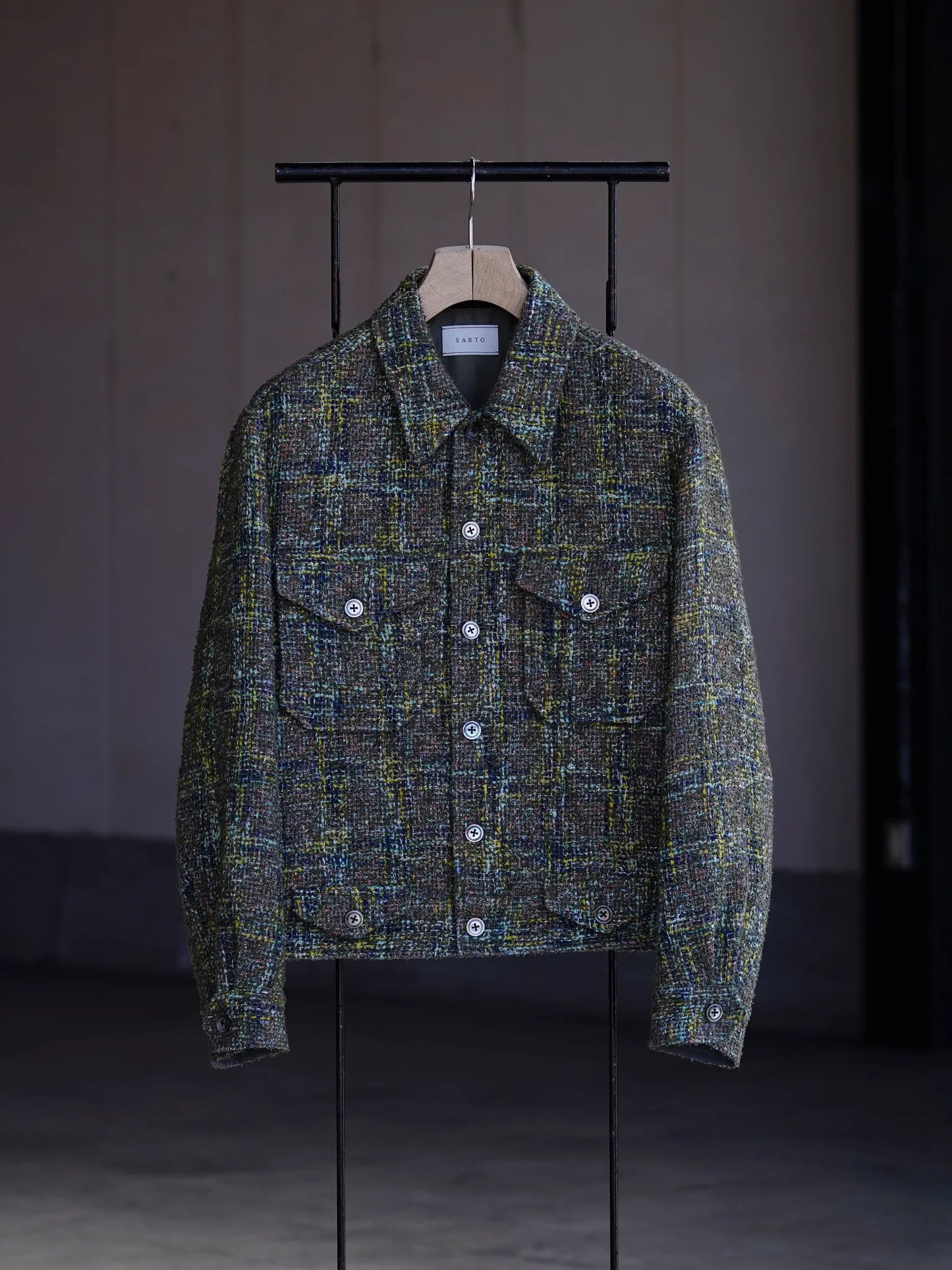 SARTO | [HOME SPUN] TRUCKER JACKET ARMY