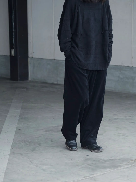 COMOLI | コーデュロイ ドローストリングパンツ BLACK