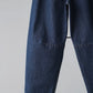 Nomàt | Two-tone Denim Curved Pants Sax Blue
