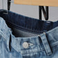 Nomàt | Two-tone Denim Curved Pants Sax Blue