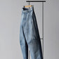 Nomàt | Two-tone Denim Curved Pants Sax Blue
