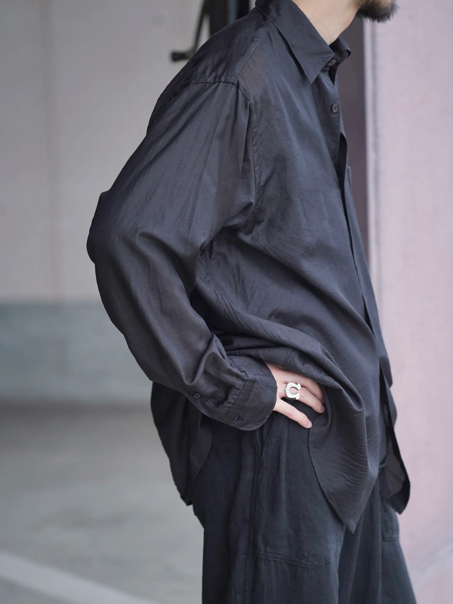 COMOLI | ウールシルク コモリシャツ BROWN
