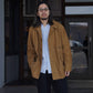 SARTO | [METIS GOAT SUEDE LEATHER] LEATHER HALF COAT BROWN GOLD