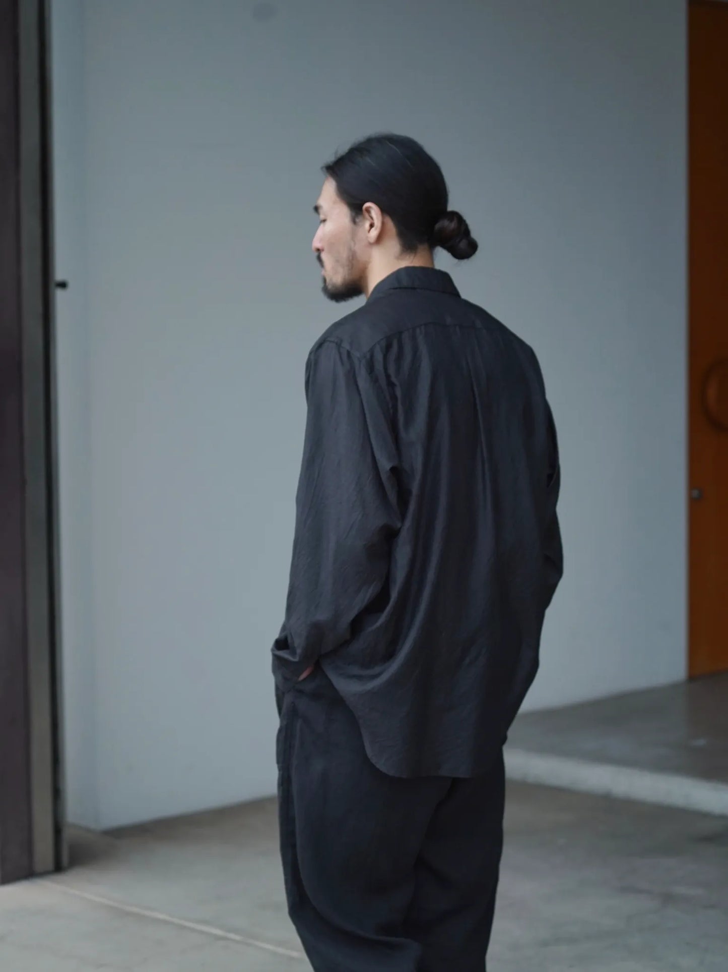 COMOLI | ウールシルク コモリシャツ CHARCOAL