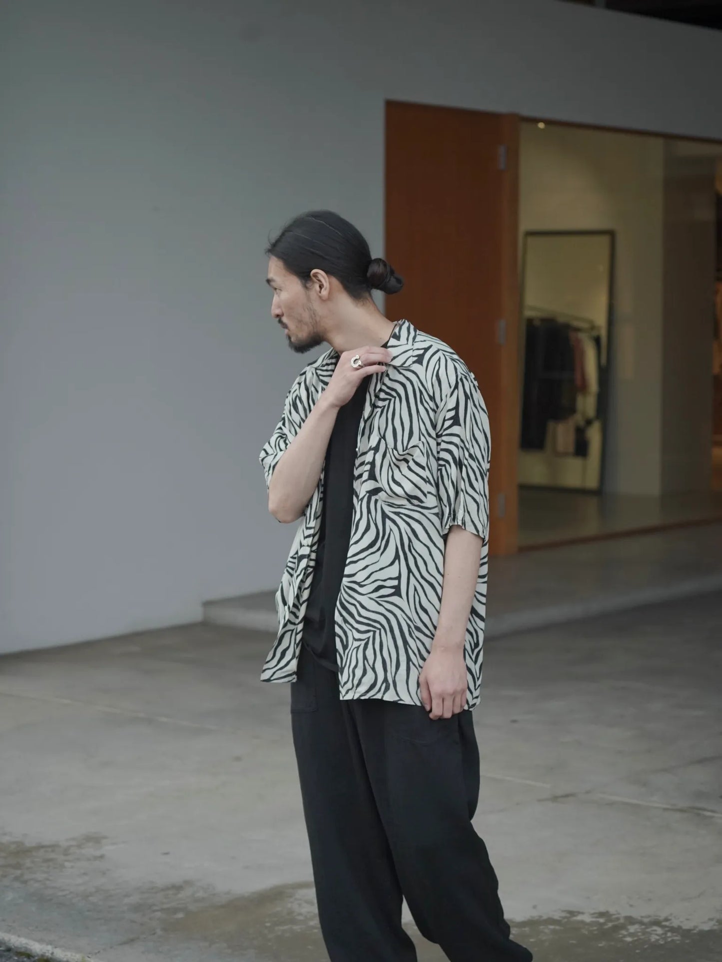 COMOLI | ZEBRA 半袖オープンカラーシャツ ZEBRA