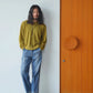 Olde H & Daughter | SILK PLAIN STITCH CREW L/S CORIANDER