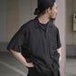 COMOLI | ウールシルク 半袖オープンカラーシャツ BROWN