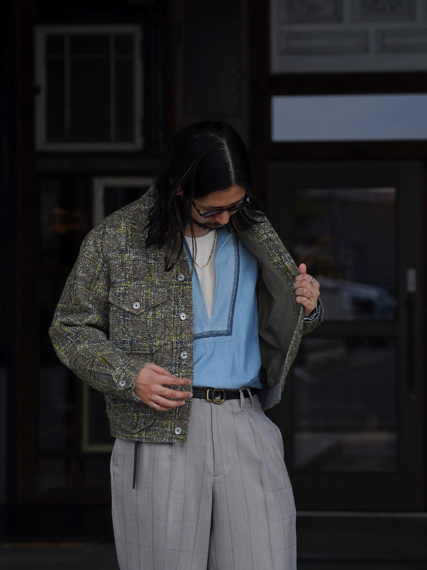 SARTO | [HOME SPUN] TRUCKER JACKET ARMY