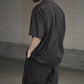 COMOLI | ウールシルク 半袖オープンカラーシャツ BROWN