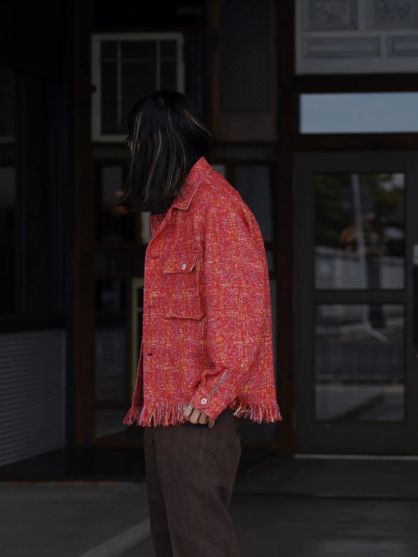 SARTO | [HOME SPUN] OVER SHIRT SCARLET