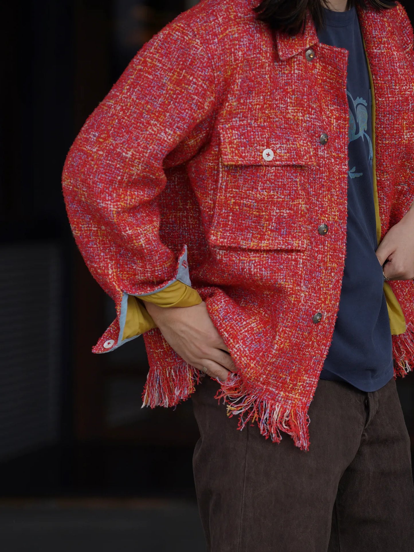 SARTO | [HOME SPUN] OVER SHIRT SCARLET