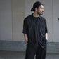 COMOLI | ウールシルク 半袖オープンカラーシャツ CHARCOAL