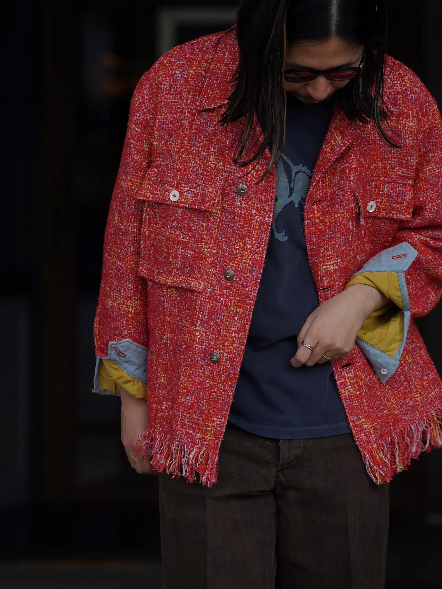 SARTO | [HOME SPUN] OVER SHIRT SCARLET