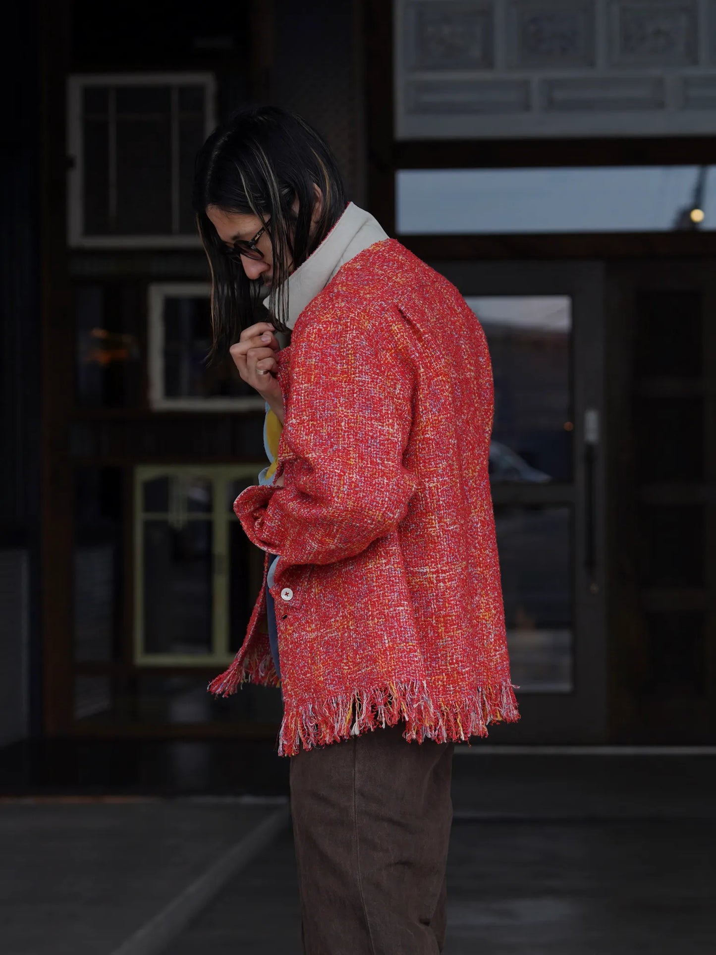 SARTO | [HOME SPUN] OVER SHIRT SCARLET