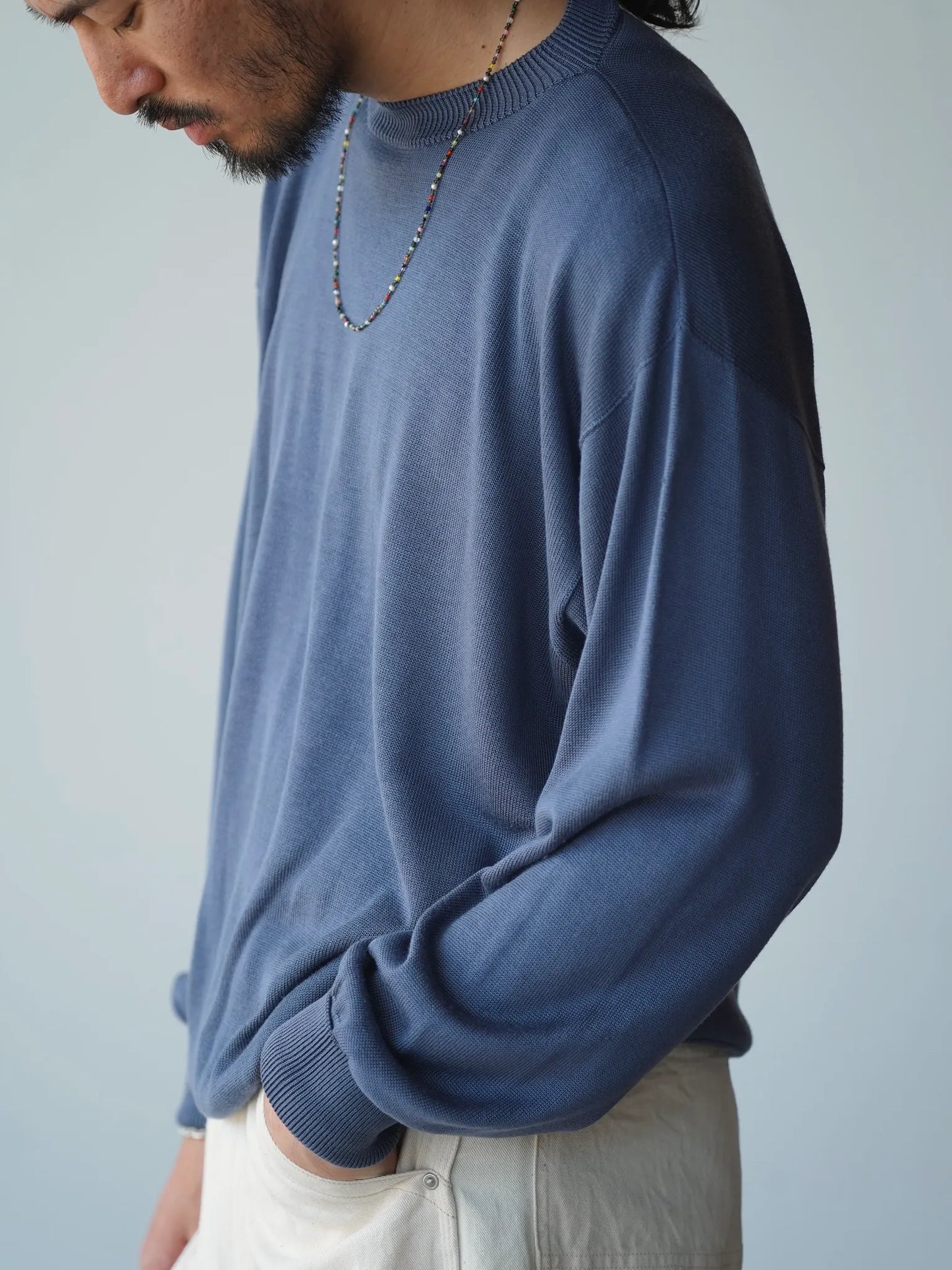 Olde H & Daughter | SILK PLAIN STITCH CREW L/S CANDIED VIOLETS