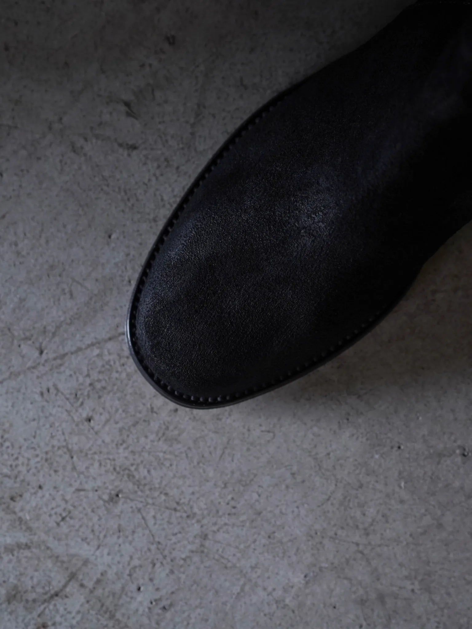 Post Production Side Zip Boots [Waxed Ezojika Suede] Black