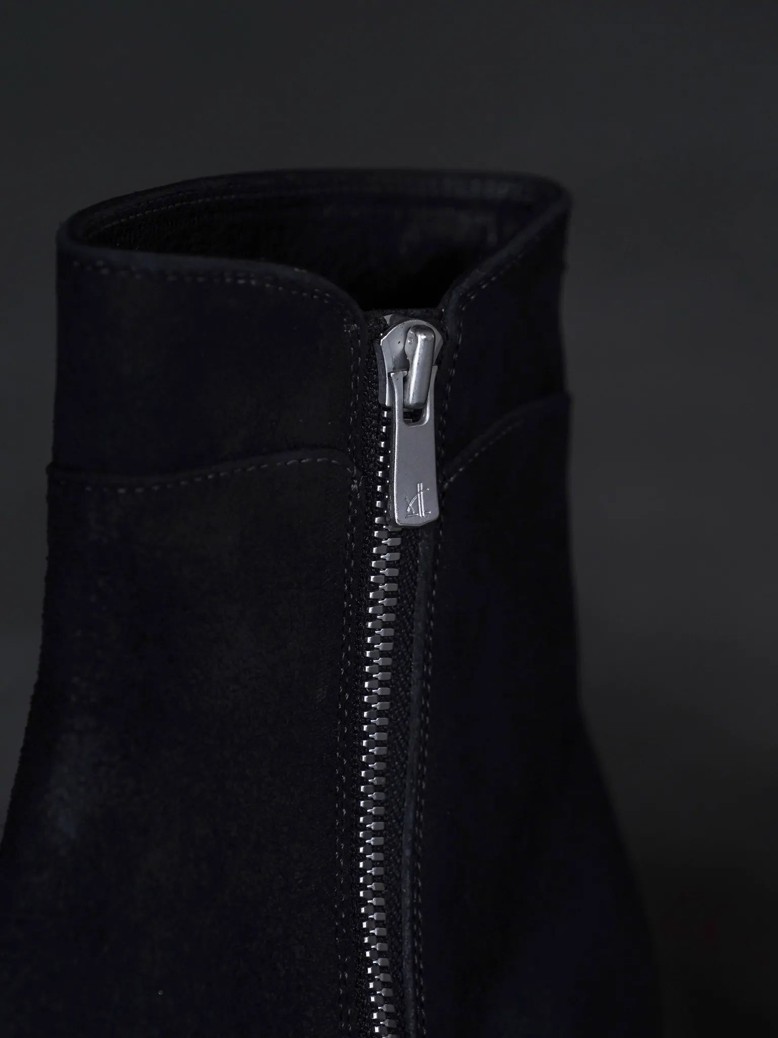 Post Production Side Zip Boots [Waxed Ezojika Suede] Black