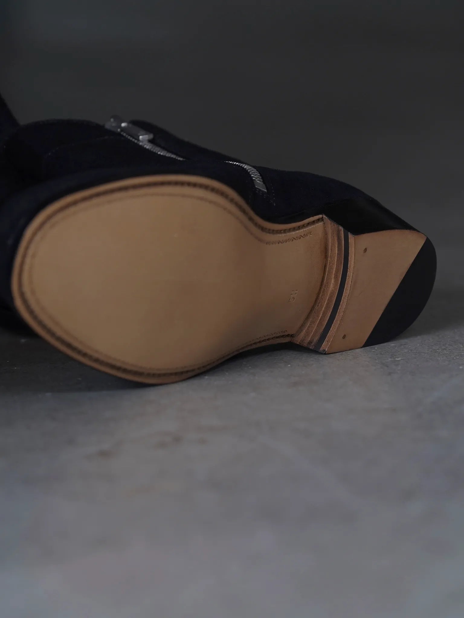 Post Production Side Zip Boots [Waxed Ezojika Suede] Black