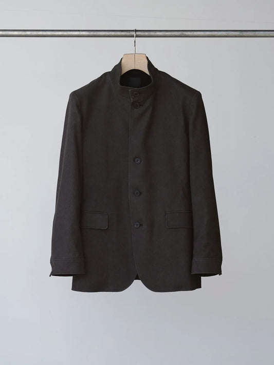 山内-泥染めツイル-スタンドカラージャケット-doro-1