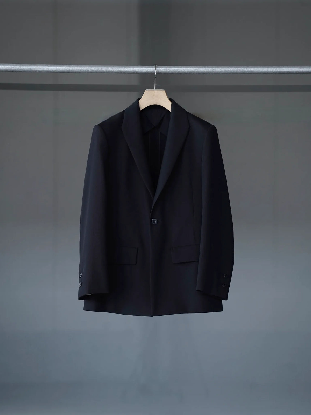 IRENISA | MODIFIED SHAWL-COLLAR JACKET BLACK