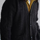 SARTO | WOOL CABLE FRINGE CARDIGAN DARK BROWN