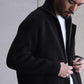SARTO | WOOL FULL CARDIGAN STITCH HIGH NECK ZIP JACKET DARK BROWN