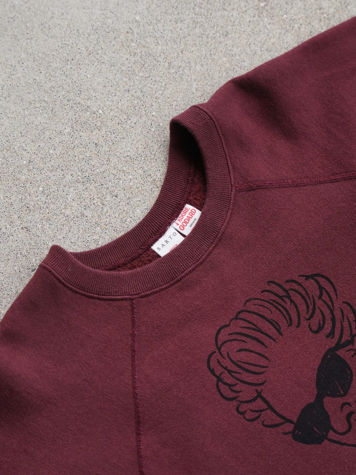 SARTO | COTTON LOOP WHEEL FILM DIRECTOR CREW NECK L/S BORDEAUX