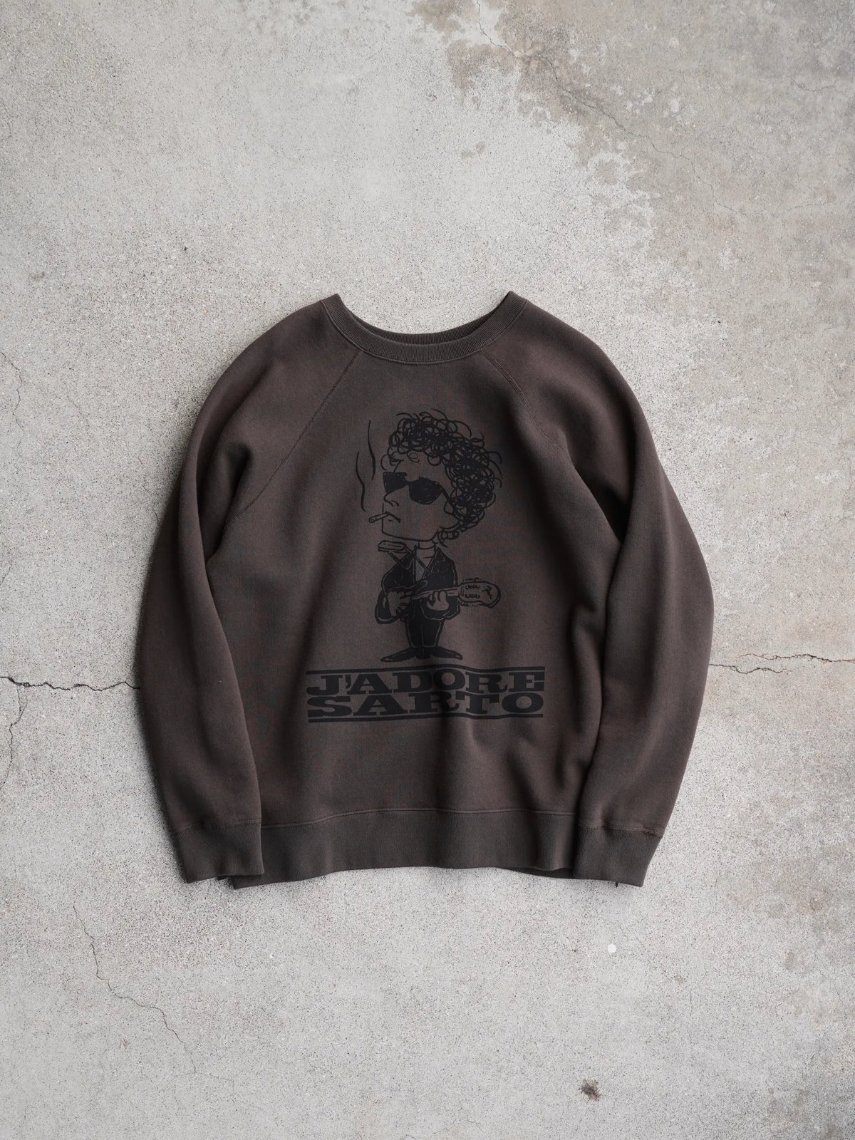 SARTO | COTTON LOOP WHEEL MUSICIAN  CREW NECK L/S DARK BROWN